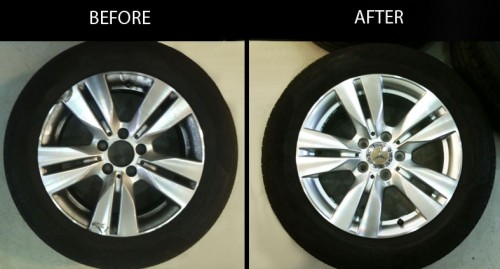 Before And After Alloy Wheel Refurbishment - Diamond Alloys